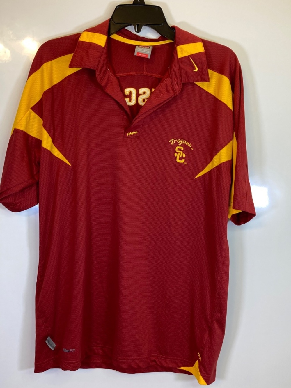 USC Trojans NIKE Dri-Fit Coaches Look Short Sleeve Shirt Sz S